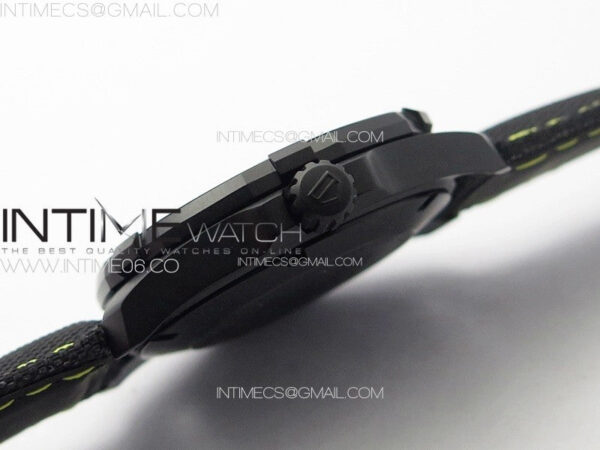 Aquaracer Calibre 5 PVD 41mm TARF 1:1 Best Edition Carbon/Yellow Dial on Black Nylon Strap SW200 - Image 8