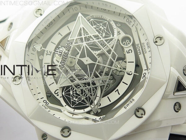 Big Bang Sang Bleu II White Ceramic ZF Best Edition on White Rubber Strap A1240 - Image 8