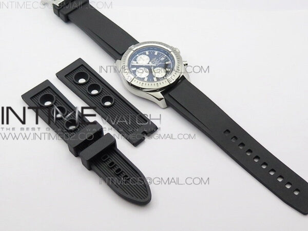 Challenger Chronograph SS Black Dial on Rubber Strap A7750 (Free rubber strap) - Image 14