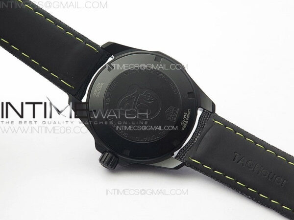 Aquaracer Calibre 5 PVD 41mm TARF 1:1 Best Edition Carbon/Yellow Dial on Black Nylon Strap SW200 - Image 17