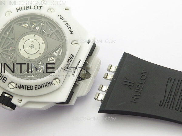 Big Bang Sang Bleu II White Ceramic ZF Best Edition on White Rubber Strap A1240 - Image 26