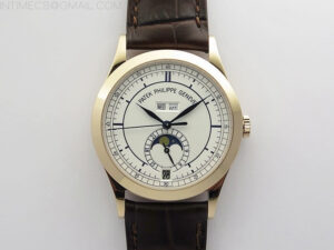 Annual Calendar Complications 5396 RG GRF Best Edition White dial Blue Markers on Brown leather strap A324