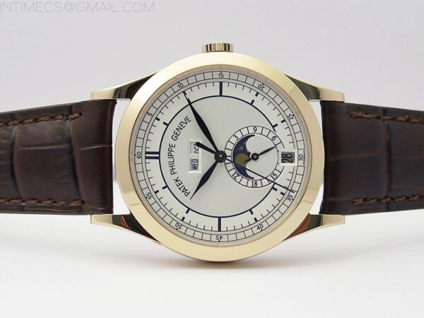 Annual Calendar Complications 5396 RG GRF Best Edition White dial Blue Markers on Brown leather strap A324 - Image 3