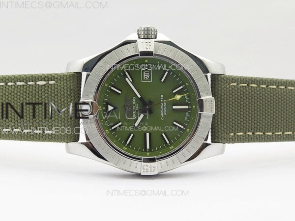 Avenger Automatic 43mm SS B50 Best Edition Green Dial on Green Nylon Strap A2824 - Image 3