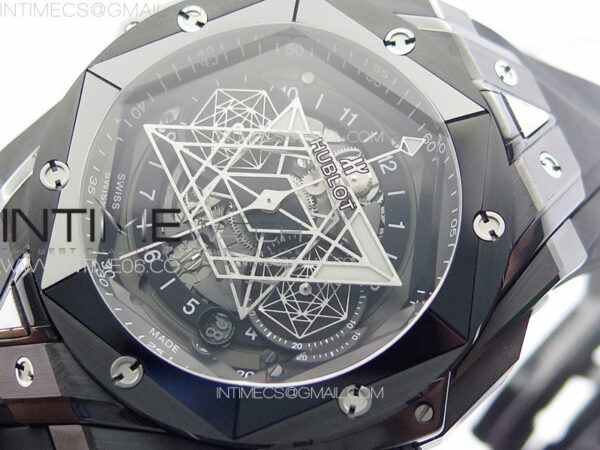 Big Bang Sang Bleu II Black Ceramic ZF Best Edition on Black Rubber Strap A1240 - Image 4