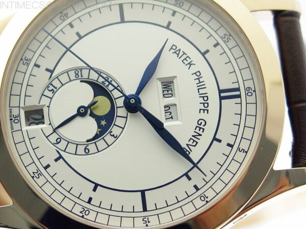 Annual Calendar Complications 5396 RG GRF Best Edition White dial Blue Markers on Brown leather strap A324 - Image 4