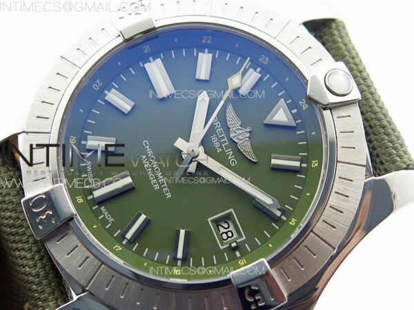 Avenger Automatic 43mm SS B50 Best Edition Green Dial on Green Nylon Strap A2824 - Image 4