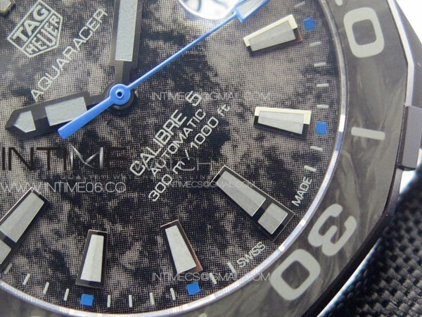 Aquaracer Calibre 5 PVD 41mm TARF 1:1 Best Edition Carbon/Blue Dial on Black Nylon Strap SW200 - Image 5
