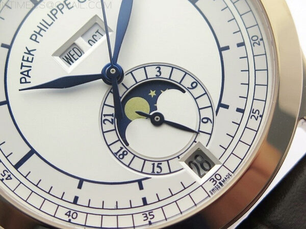 Annual Calendar Complications 5396 RG GRF Best Edition White dial Blue Markers on Brown leather strap A324 - Image 5