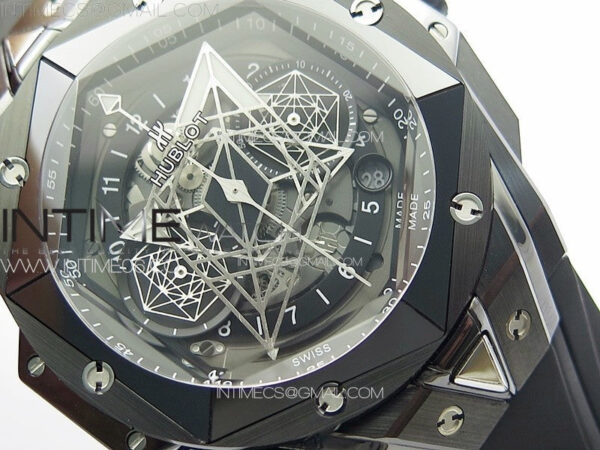 Big Bang Sang Bleu II Black Ceramic ZF Best Edition on Black Rubber Strap A1240 - Image 5