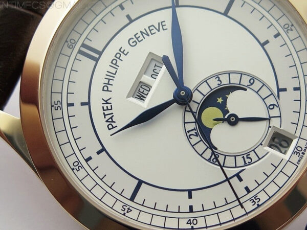 Annual Calendar Complications 5396 RG GRF Best Edition White dial Blue Markers on Brown leather strap A324 - Image 7