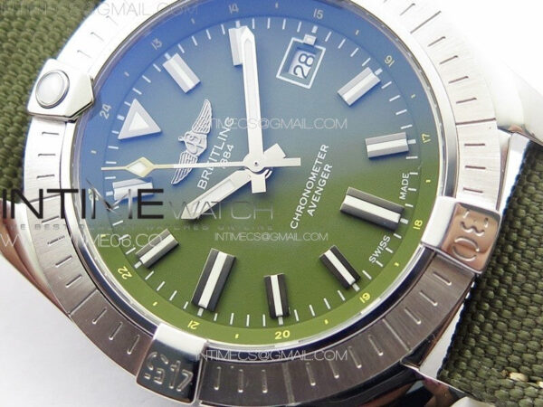 Avenger Automatic 43mm SS B50 Best Edition Green Dial on Green Nylon Strap A2824 - Image 7