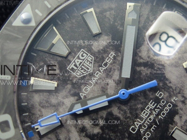 Aquaracer Calibre 5 PVD 41mm TARF 1:1 Best Edition Carbon/Blue Dial on Black Nylon Strap SW200 - Image 7