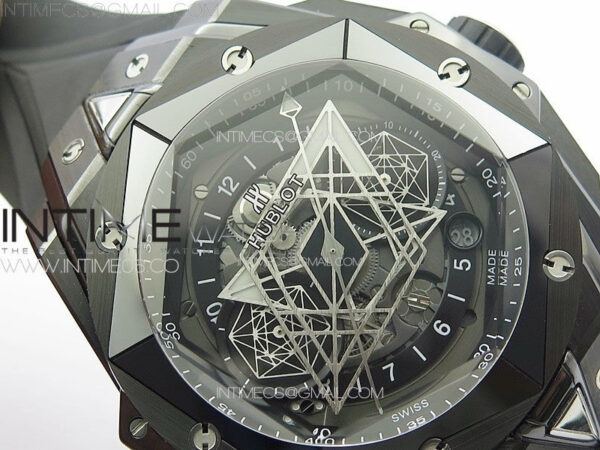 Big Bang Sang Bleu II Black Ceramic ZF Best Edition on Black Rubber Strap A1240 - Image 7