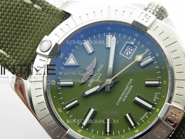 Avenger Automatic 43mm SS B50 Best Edition Green Dial on Green Nylon Strap A2824 - Image 8