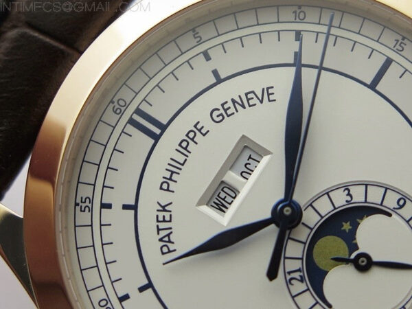 Annual Calendar Complications 5396 RG GRF Best Edition White dial Blue Markers on Brown leather strap A324 - Image 8