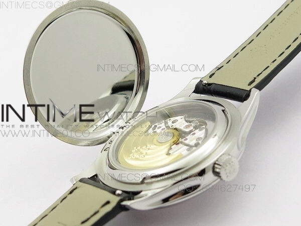 Calatrava 5227 SS Version  white Dial on Black Leather Strap Japanese MIYOTA 9015 PP324CS - Image 11