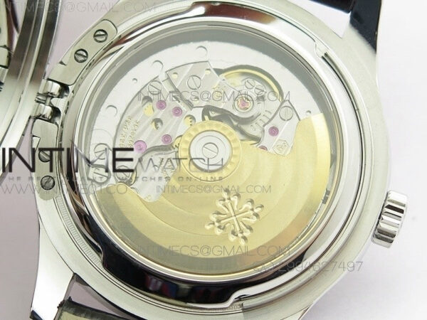 Calatrava 5227 SS Version  white Dial on Black Leather Strap Japanese MIYOTA 9015 PP324CS - Image 12