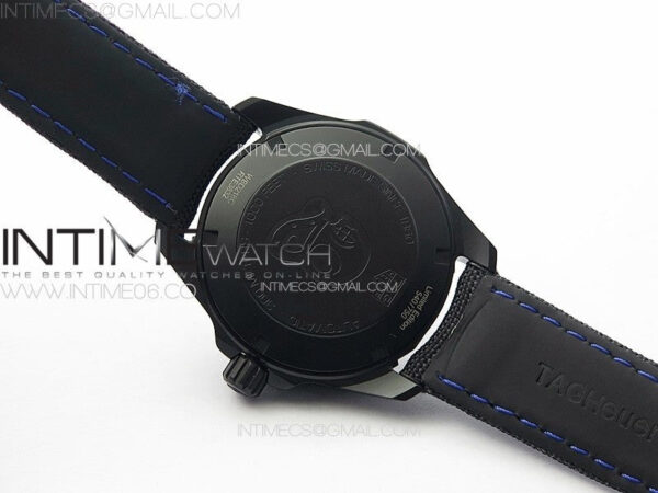 Aquaracer Calibre 5 PVD 41mm TARF 1:1 Best Edition Carbon/Blue Dial on Black Nylon Strap SW200 - Image 17