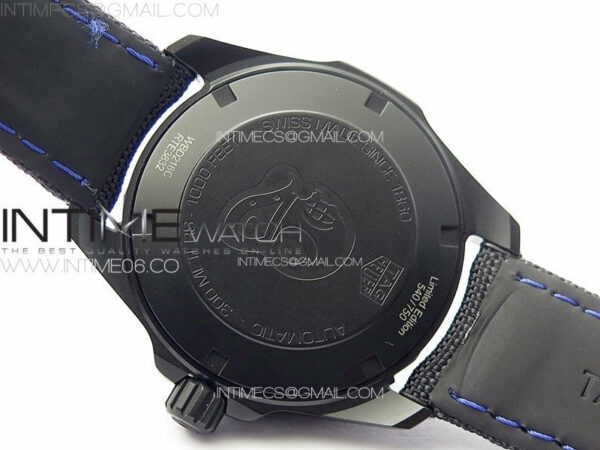 Aquaracer Calibre 5 PVD 41mm TARF 1:1 Best Edition Carbon/Blue Dial on Black Nylon Strap SW200 - Image 18