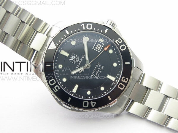 Aquaracer Calibre 5 41.5mm TARF 1:1 Best Edition Black Dial Black Bezel on SS Bracelet SW200 - Image 2