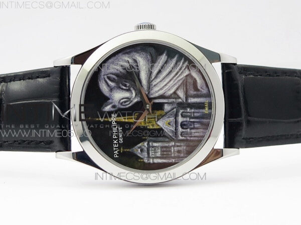 Classic 5077P-102 SS Case FLF Best Edition Real Enamel Dial 4 Black Leather strap Cal.240 - Image 3