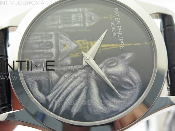 Classic 5077P-102 SS Case FLF Best Edition Real Enamel Dial 4 Black Leather strap Cal.240 - Image 4