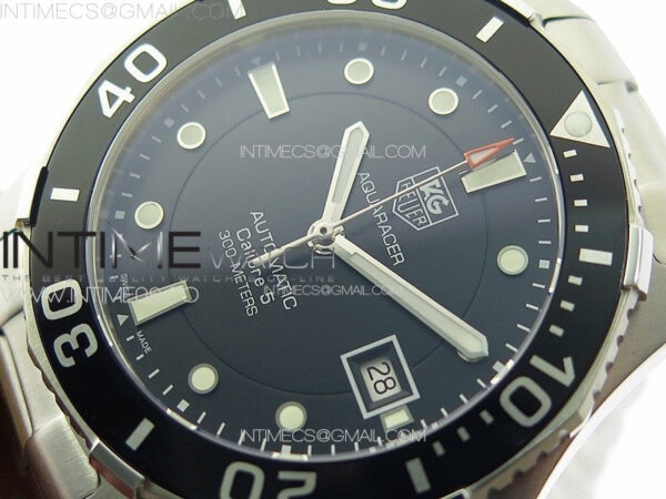 Aquaracer Calibre 5 41.5mm TARF 1:1 Best Edition Black Dial Black Bezel on SS Bracelet SW200 - Image 4
