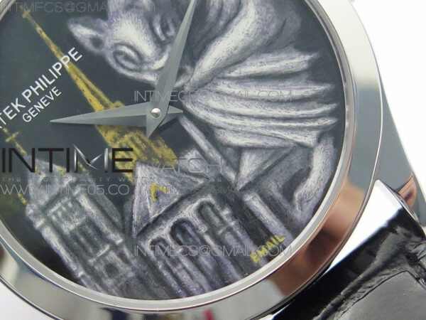 Classic 5077P-102 SS Case FLF Best Edition Real Enamel Dial 4 Black Leather strap Cal.240 - Image 5