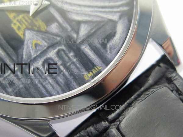 Classic 5077P-102 SS Case FLF Best Edition Real Enamel Dial 4 Black Leather strap Cal.240 - Image 6