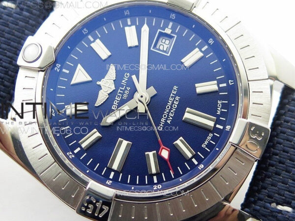 Avenger Automatic 43mm SS B50 Best Edition Blue Dial on Blue Nylon Strap A2824 - Image 7