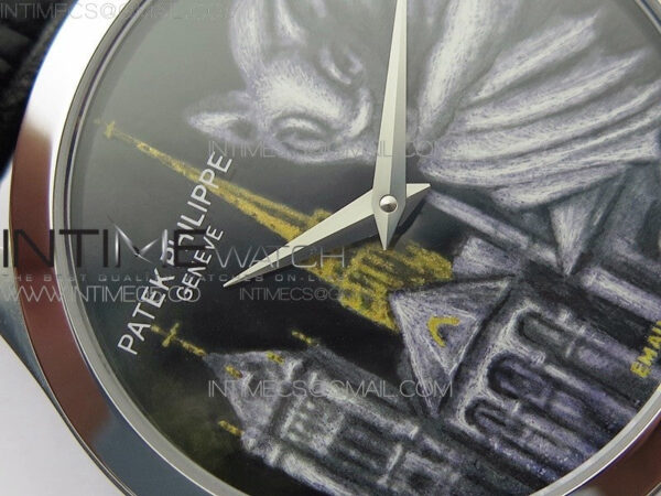 Classic 5077P-102 SS Case FLF Best Edition Real Enamel Dial 4 Black Leather strap Cal.240 - Image 7
