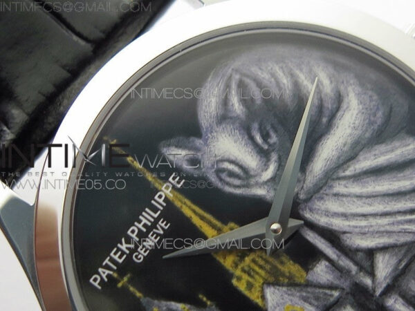 Classic 5077P-102 SS Case FLF Best Edition Real Enamel Dial 4 Black Leather strap Cal.240 - Image 8