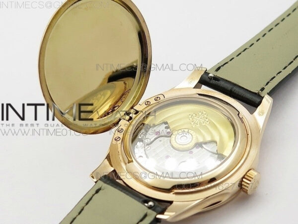 Calatrava 5227 BP Version RG Black Dial on Black Leather Strap Japanese MIYOTA 9015 PP324CS - Image 11