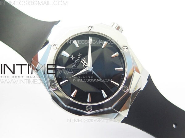 Classic Fusion Orlinski SS B50F 1:1 Best Edition Black Faceted Dial on Black Rubber Strap A2892 - Image 2