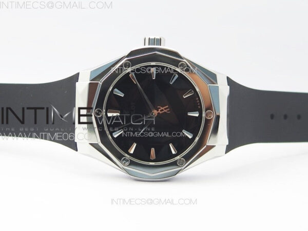 Classic Fusion Orlinski SS B50F 1:1 Best Edition Black Faceted Dial on Black Rubber Strap A2892 - Image 3