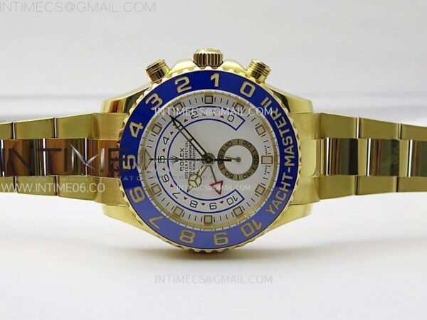YachtMaster II 116688 Blue Ceramic Bezel YG KF 1:1 Best Edition White Dial on YG Bracelet A7750 - Image 3