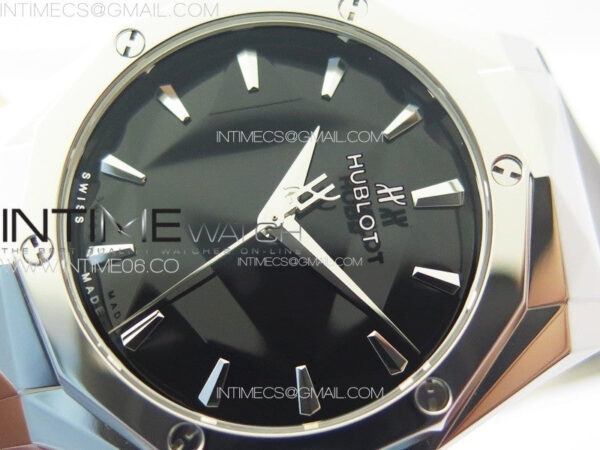 Classic Fusion Orlinski SS B50F 1:1 Best Edition Black Faceted Dial on Black Rubber Strap A2892 - Image 4