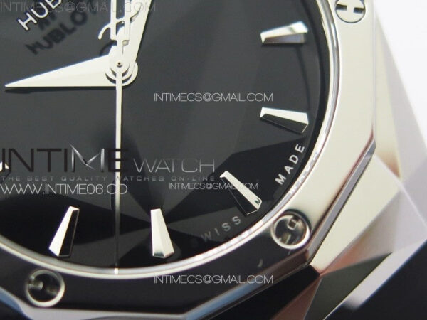 Classic Fusion Orlinski SS B50F 1:1 Best Edition Black Faceted Dial on Black Rubber Strap A2892 - Image 5