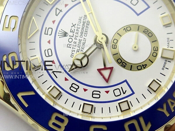 YachtMaster II 116688 Blue Ceramic Bezel YG KF 1:1 Best Edition White Dial on YG Bracelet A7750 - Image 7