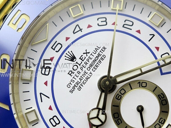 YachtMaster II 116688 Blue Ceramic Bezel YG KF 1:1 Best Edition White Dial on YG Bracelet A7750 - Image 8