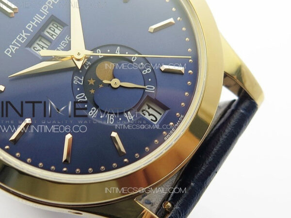 Annual Calendar Moonphase 5396 RG PPF 1:1 Best Edition Blue Dial on Black Leather Strap PPF324 - Image 9
