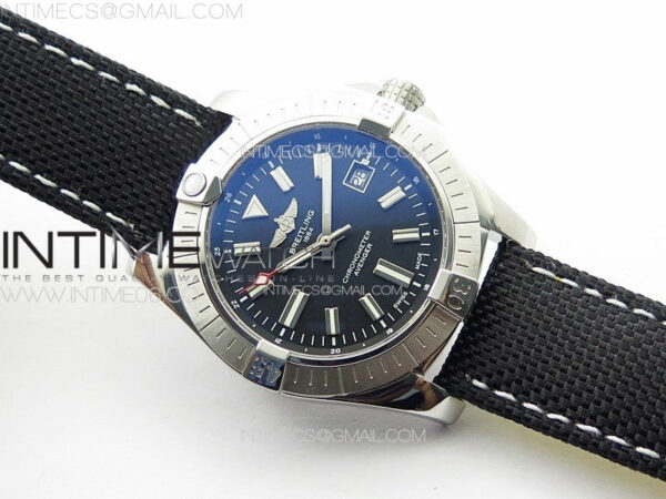 Avenger Automatic 43mm SS B50 Best Edition Black Dial on Black Nylon Strap A2824 - Image 2