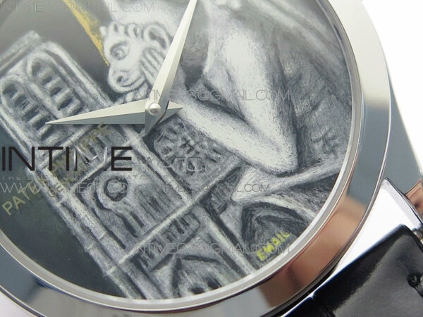 Classic 5077P-102 SS Case FLF Best Edition Real Enamel Dial 3 Black Leather strap Cal.240 - Image 5