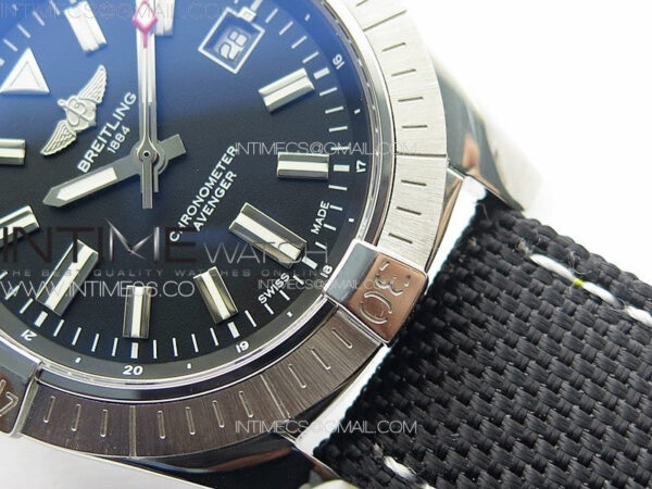 Avenger Automatic 43mm SS B50 Best Edition Black Dial on Black Nylon Strap A2824 - Image 6