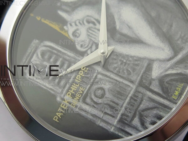 Classic 5077P-102 SS Case FLF Best Edition Real Enamel Dial 3 Black Leather strap Cal.240 - Image 7