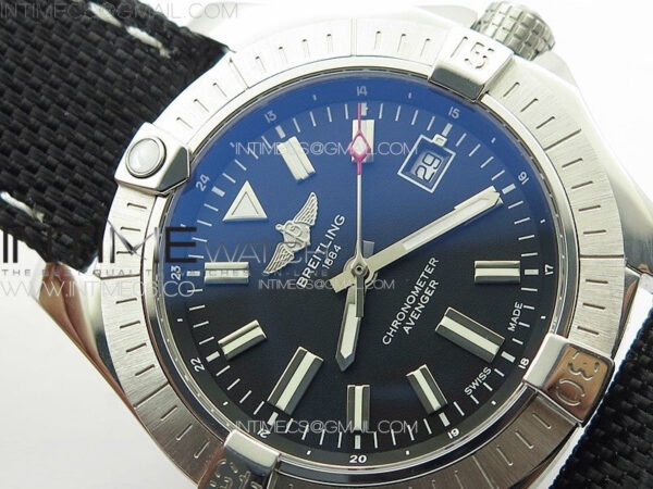 Avenger Automatic 43mm SS B50 Best Edition Black Dial on Black Nylon Strap A2824 - Image 8