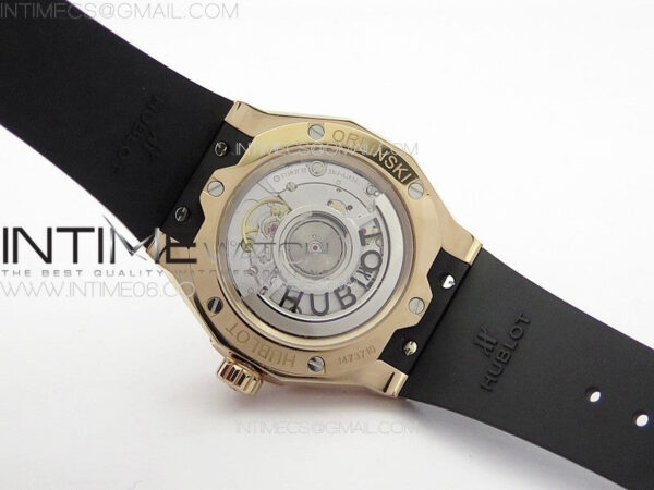 Big BangClassic Fusion Orlinski RG APSF 1:1 Best Edtion Facetd Black Dial on Black Rubber Strap A2892 to HUB1100 - Image 18