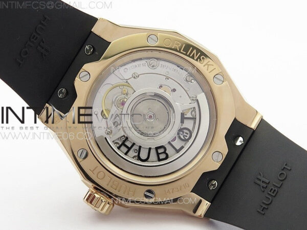 Big BangClassic Fusion Orlinski RG APSF 1:1 Best Edtion Facetd Black Dial on Black Rubber Strap A2892 to HUB1100 - Image 19