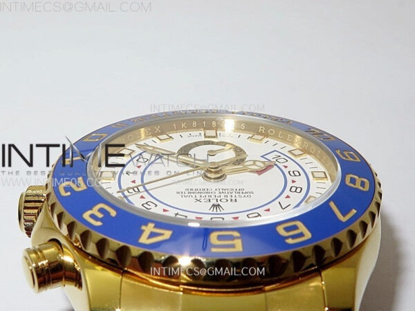 YachtMaster II 116688 Blue Ceramic Bezel YG KF 1:1 Best Edition White Dial on YG Bracelet A7750 - Image 13